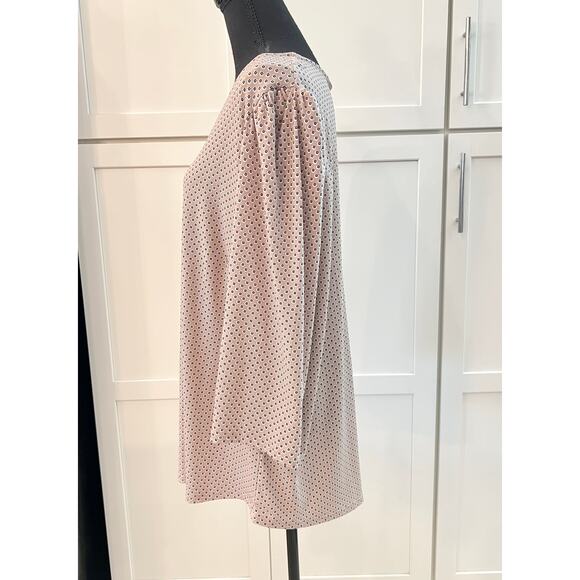 Adrianna Papell V-neck Long 3/4 Sleeve Blouse Top Women's Plus Size 2X Neutral - Picture 8 of 10